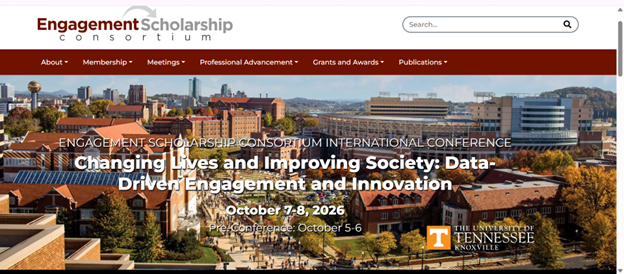 Picture image of the Website of Engagement Scholarship Consortium
