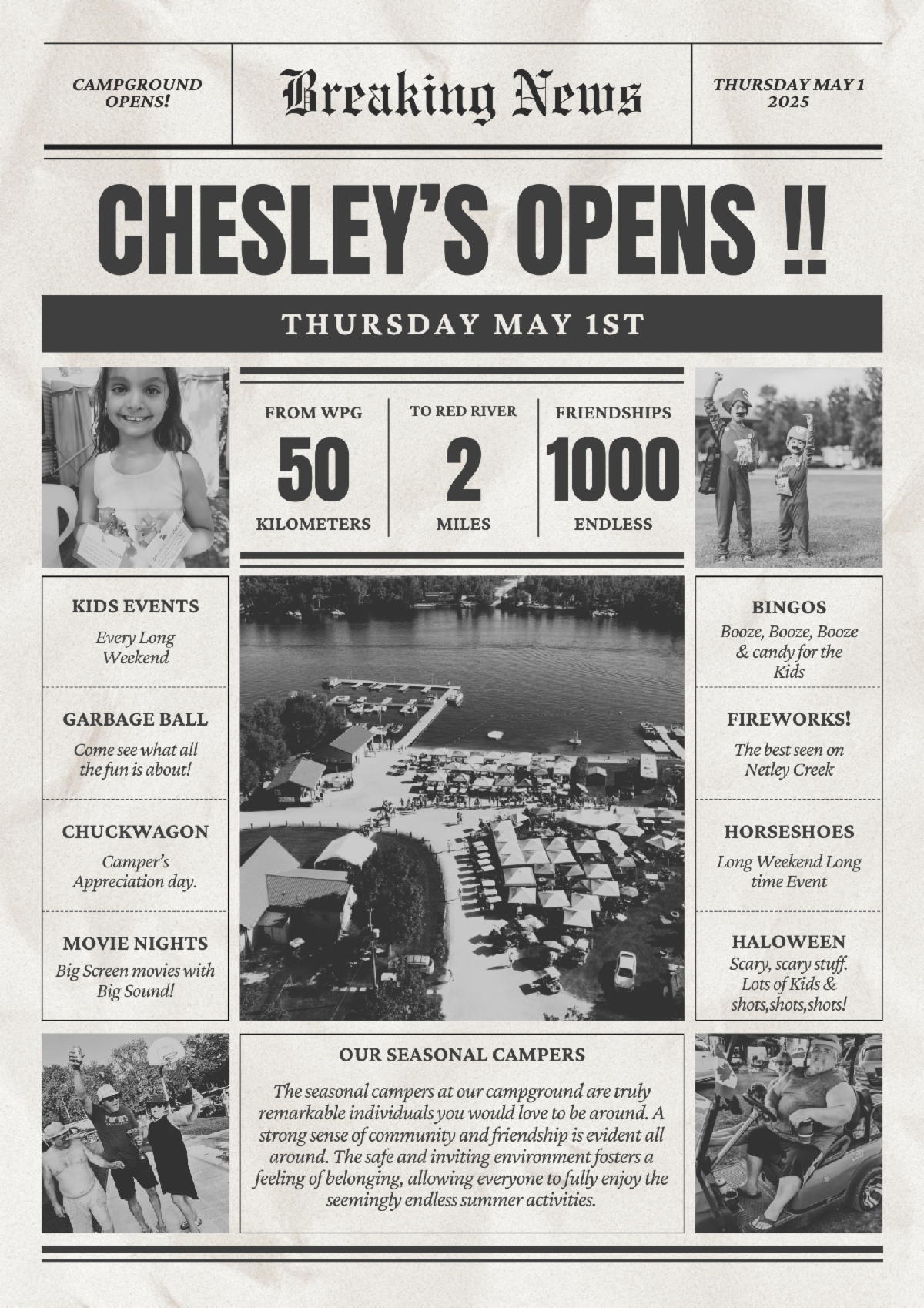 Black and White Vintage Newspaper Baby First Birthday Milestone Poster.png