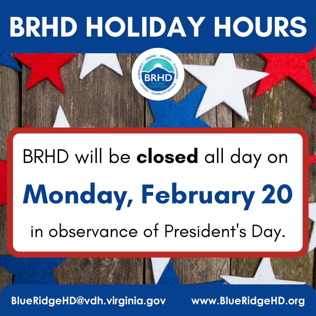 BRHD Holiday Hours. BRHD will be closed all day on Monday February 20 in observance of Presidents Day.