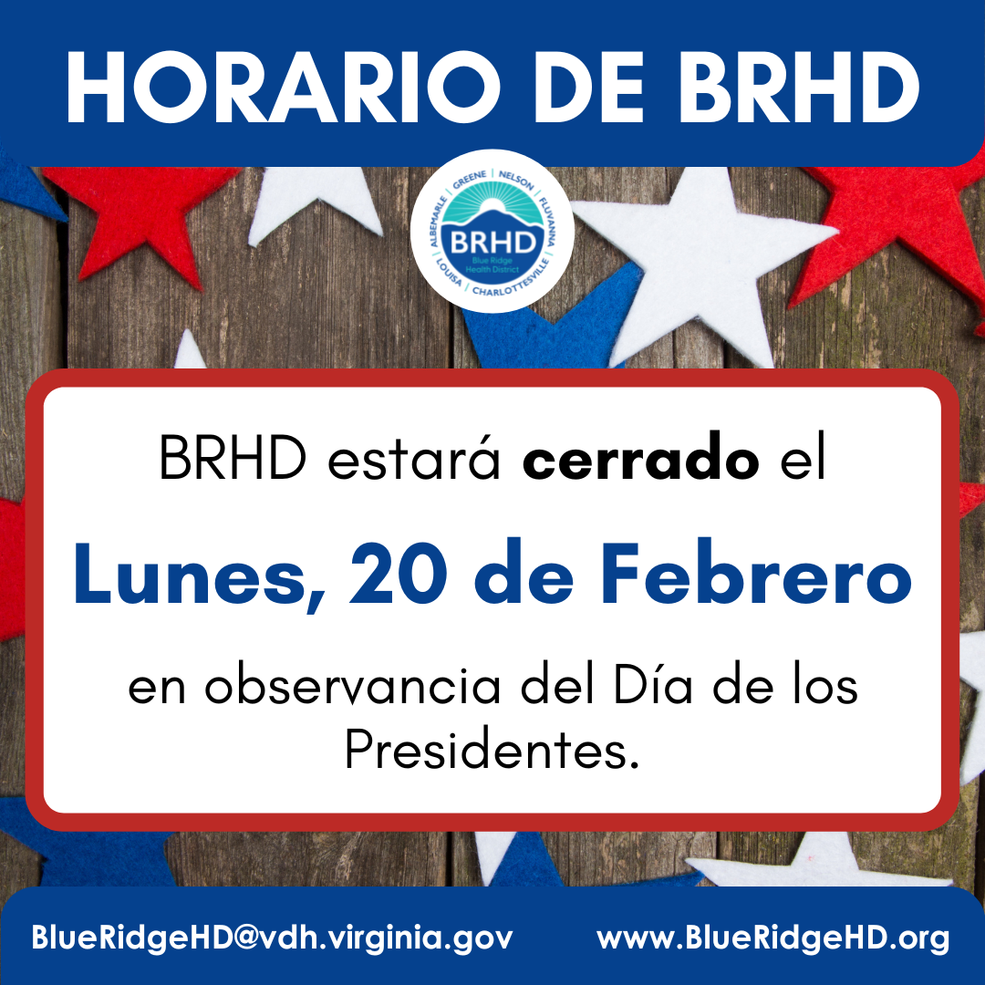 Horario de BRHD. BRHD estará cerrado el Lunes 20 de Febrero en observancia del Día de los Presidentes.