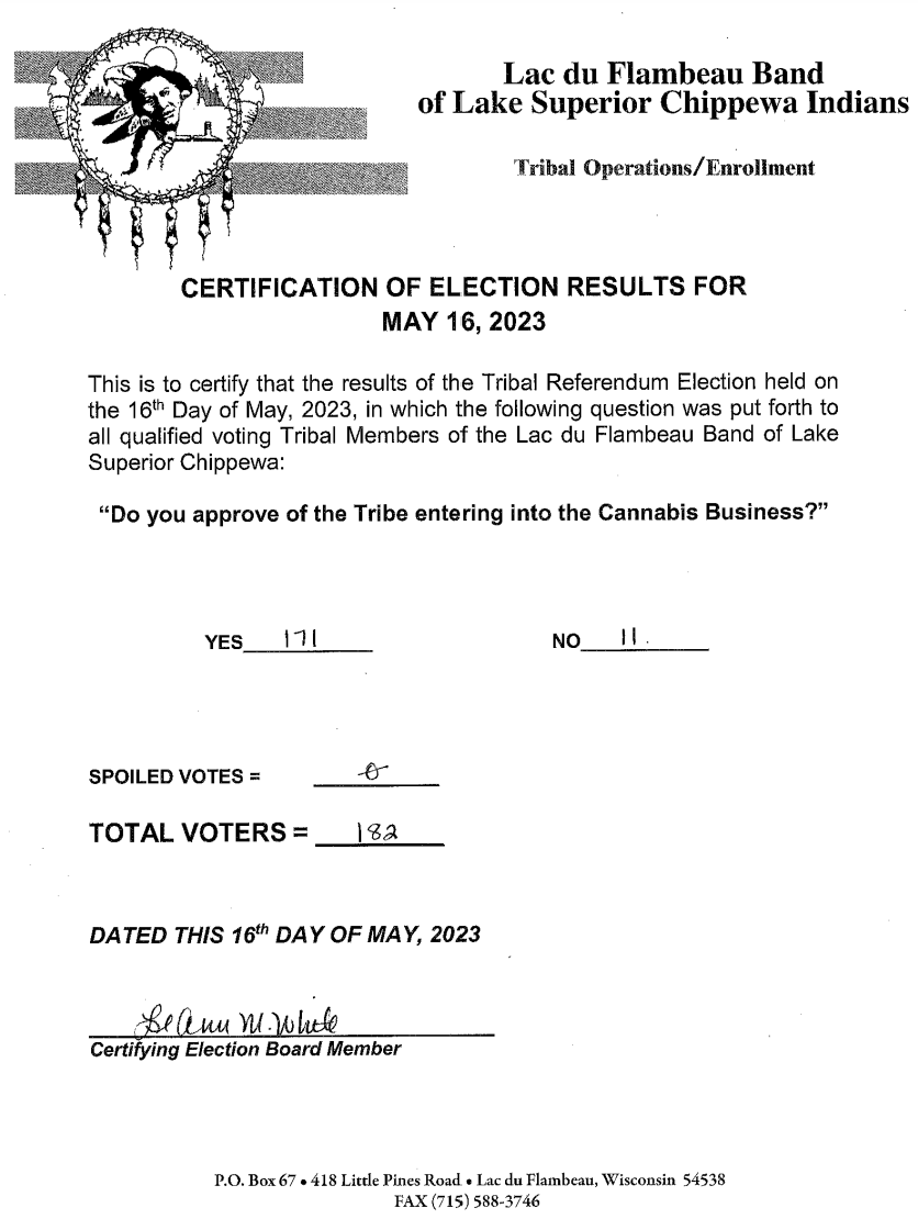 News From the Lac du Flambeau Band of Lake Superior Chippewa Indians