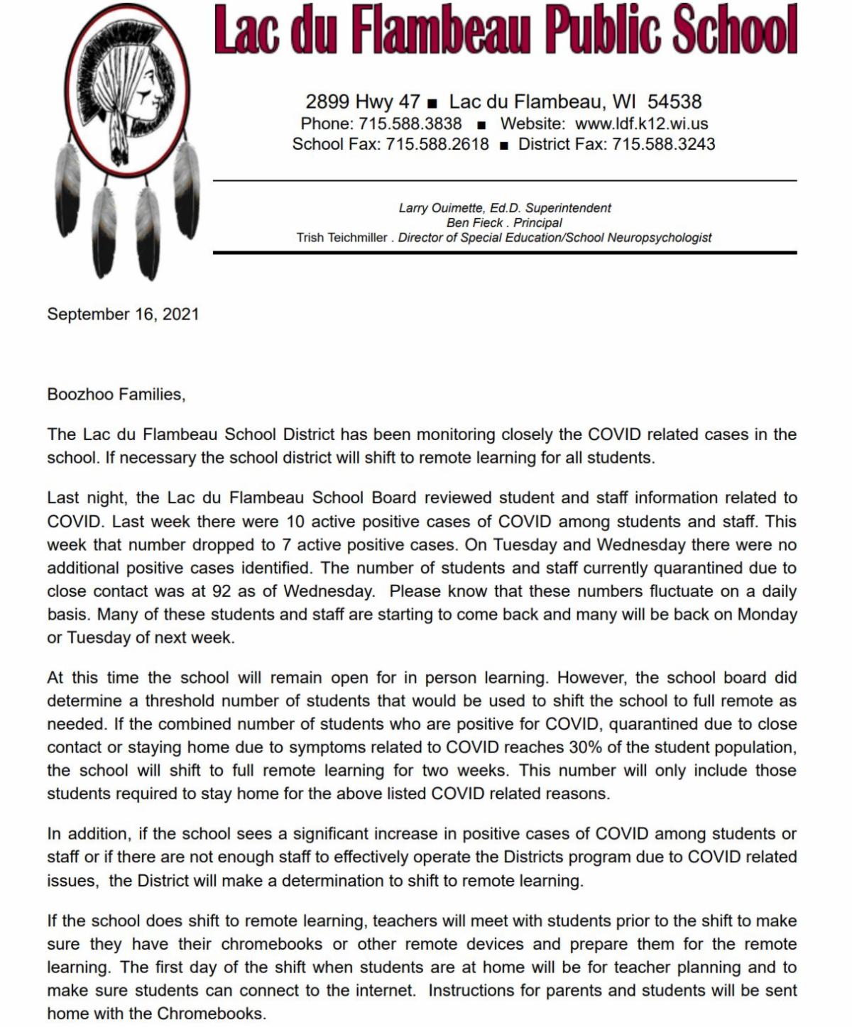 News From the Lac du Flambeau Band of Lake Superior Chippewa Indians