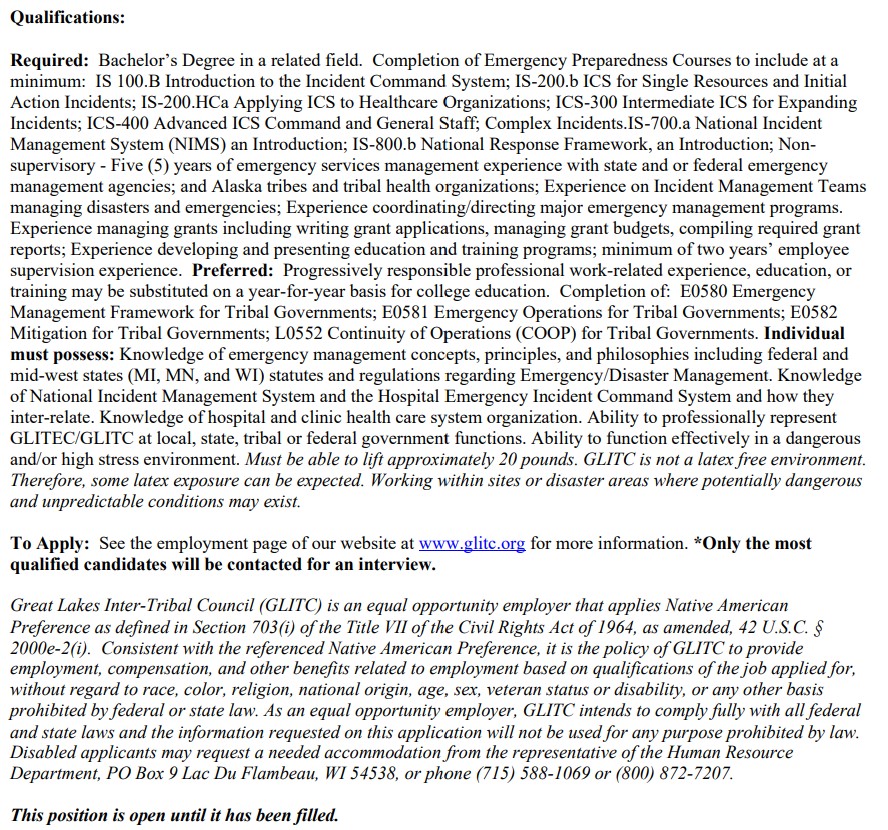 News From the Lac du Flambeau Band of Lake Superior Chippewa Indians