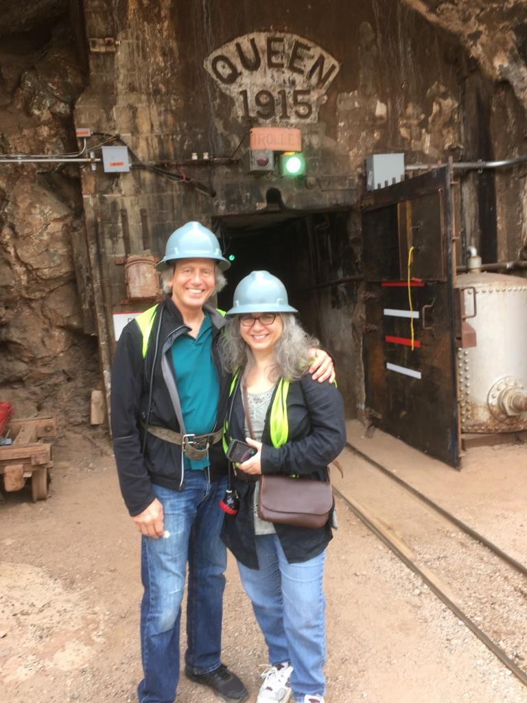 Lantz and Kargul touring a copper mine during an engagement with the Santa Cruz Foundation for the Performing Arts in Arizona.