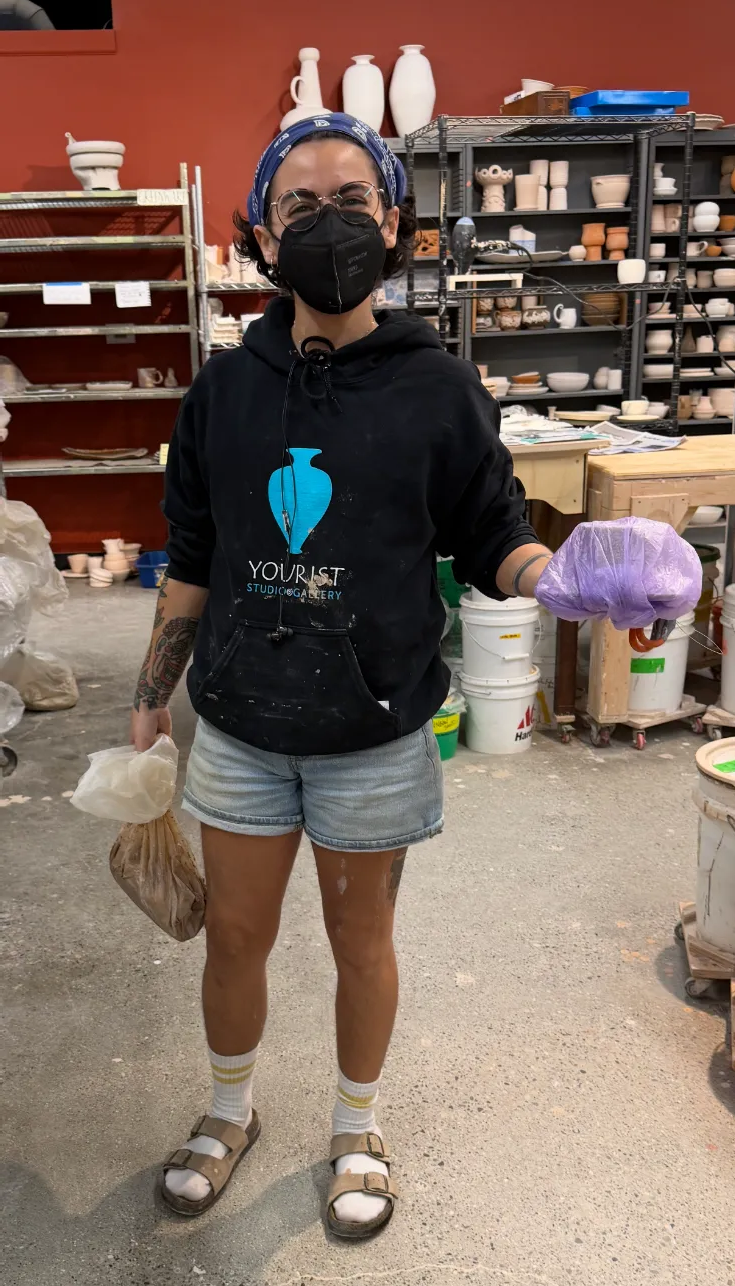 Dan Cres models their Yourist Studio sweatshirt!