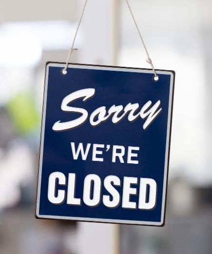 Sorry We are closed sign