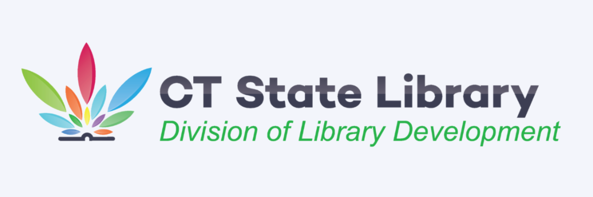 Logo: CT State Library, Division of Library Development against a very light blue background.