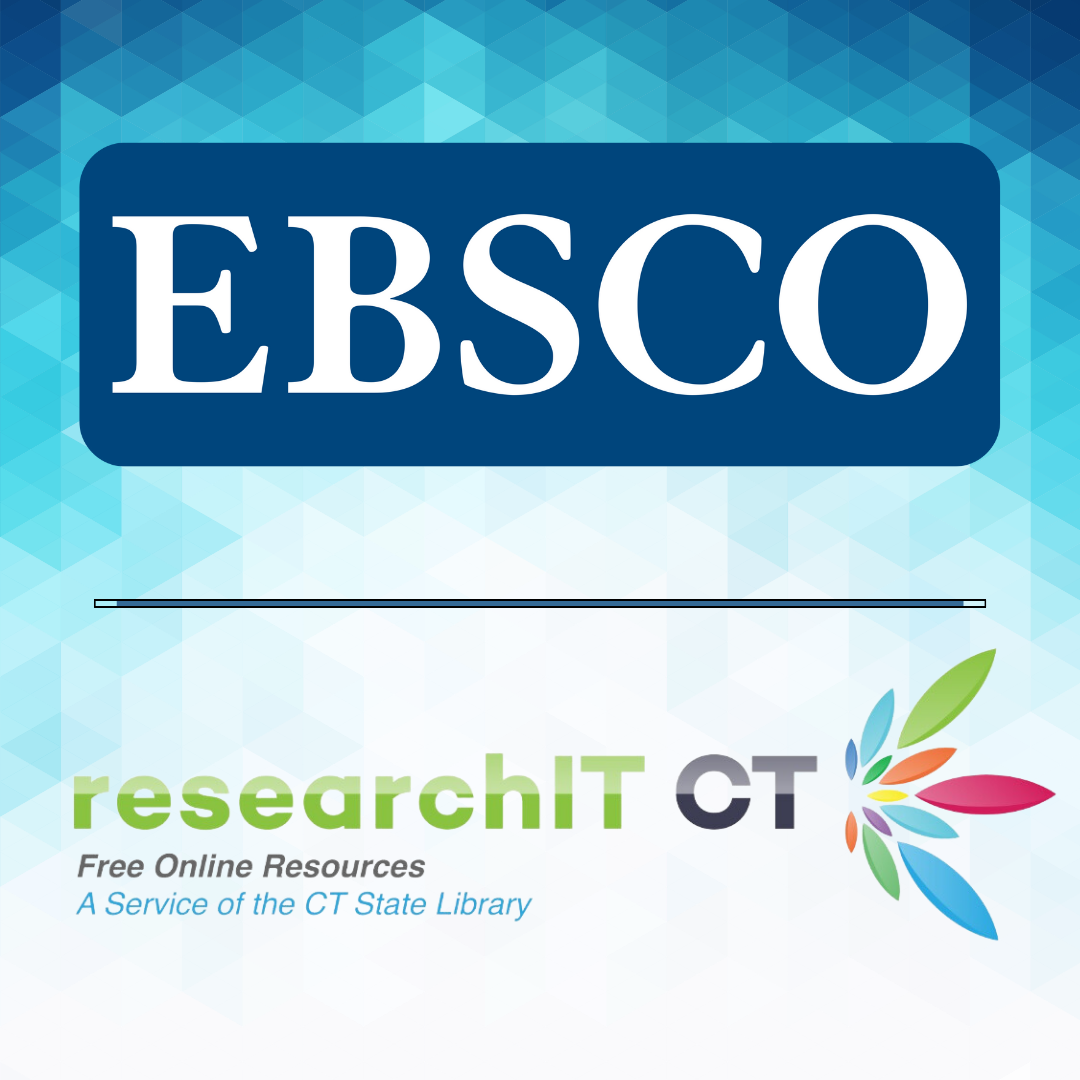 EBSCO and researchIT CT logos against a blue to white gradient background.