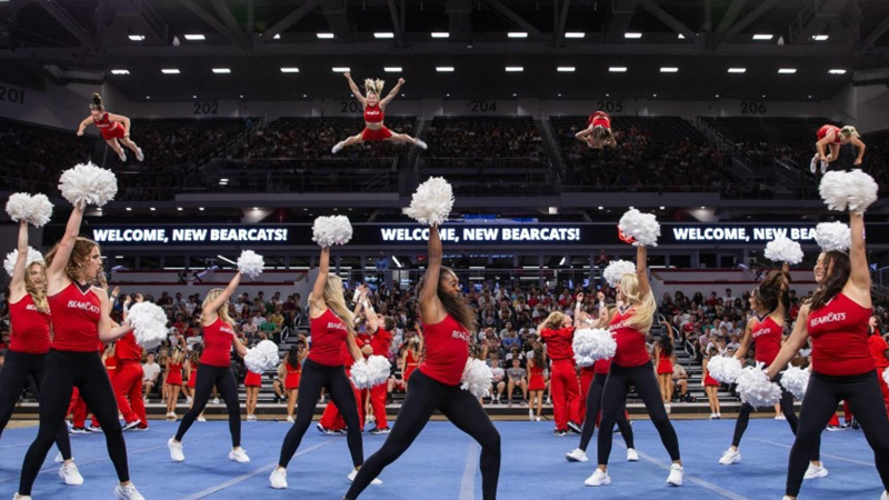 Image of convocation for first-year students in Fifth Third Arena was taken by Andrew Higley and UC Marketing and Brand.