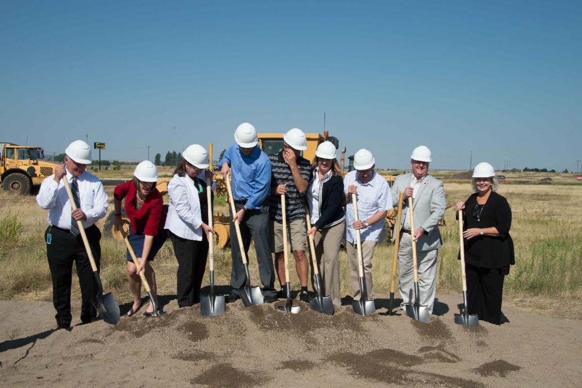 A photo of Susan at the groundbreaking for West Plains Transit Center