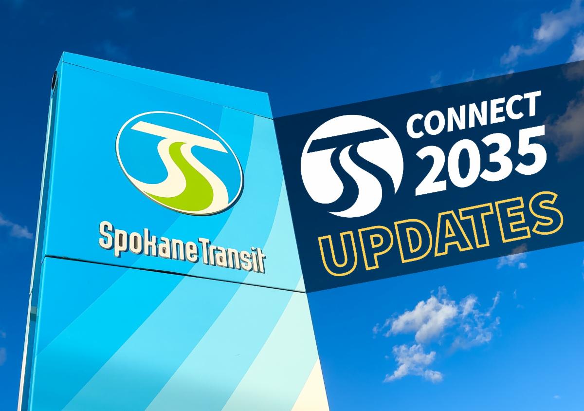 A photo of STA's marker with text superimposed on the right saying "Connect 2035 Updates"