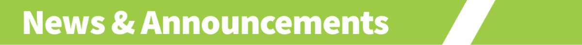 A section header graphic with the words "News and Announcements"