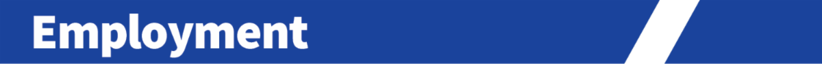 A section header graphic with the word "Employment"