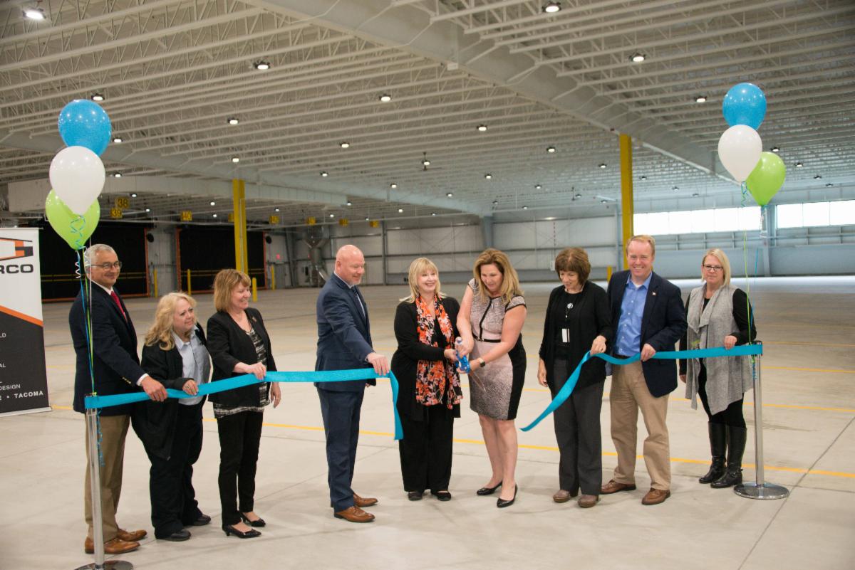 A photo of Susan at the ribbon cutting for the Boone Northwest Garage