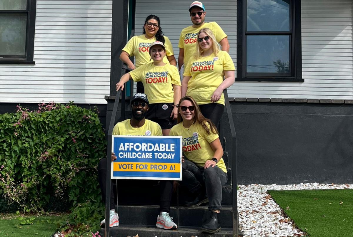 Picture of our team who were out knocking on doors in Austin.