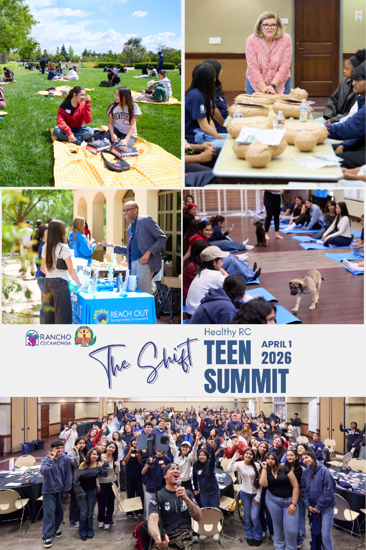 Teen Summit collage of teens at the event on April 1