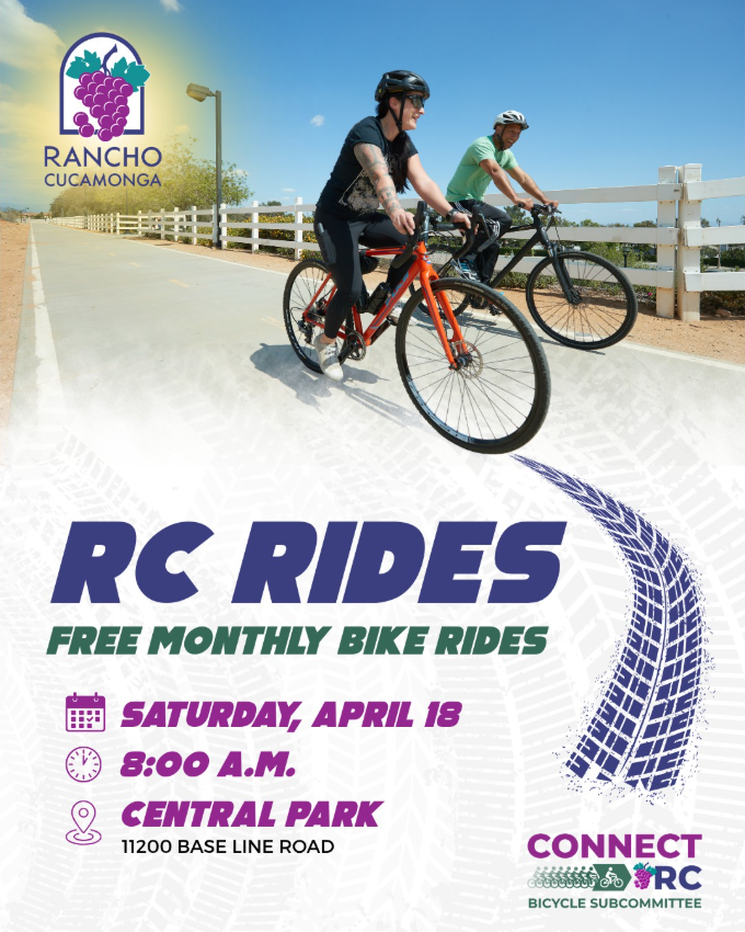 RC Rides, Free Monthly Bike Rides, Saturday, April 18 8:00 p.m. Central Park 11200 Base Line Rd.
