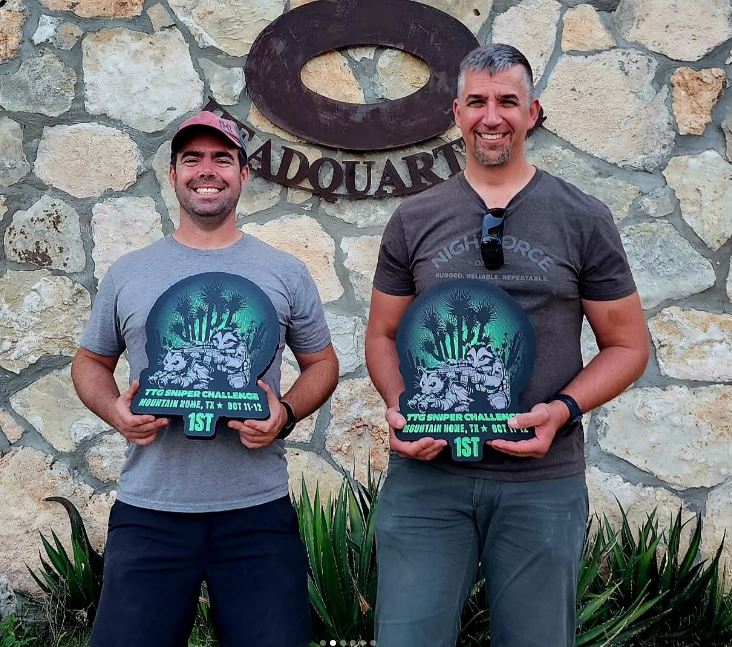 (L-R) PROOF sponsored shooter Sean Murphy and PROOF Research's Greg Hamilton with the TTG Sniper Challenge 1st Place Award.