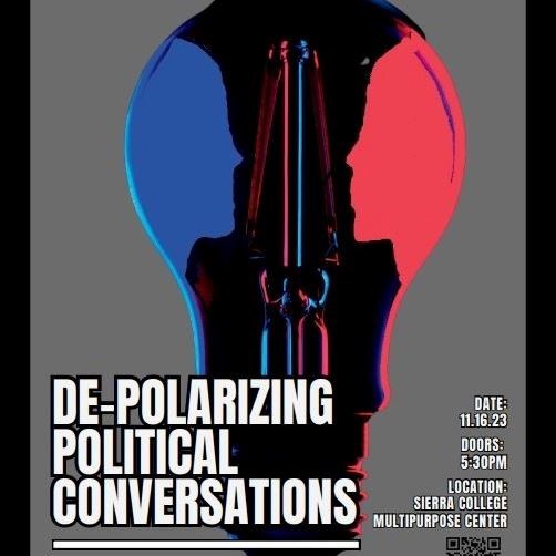 Logo saying "De-Polarizing Political Conversations" 