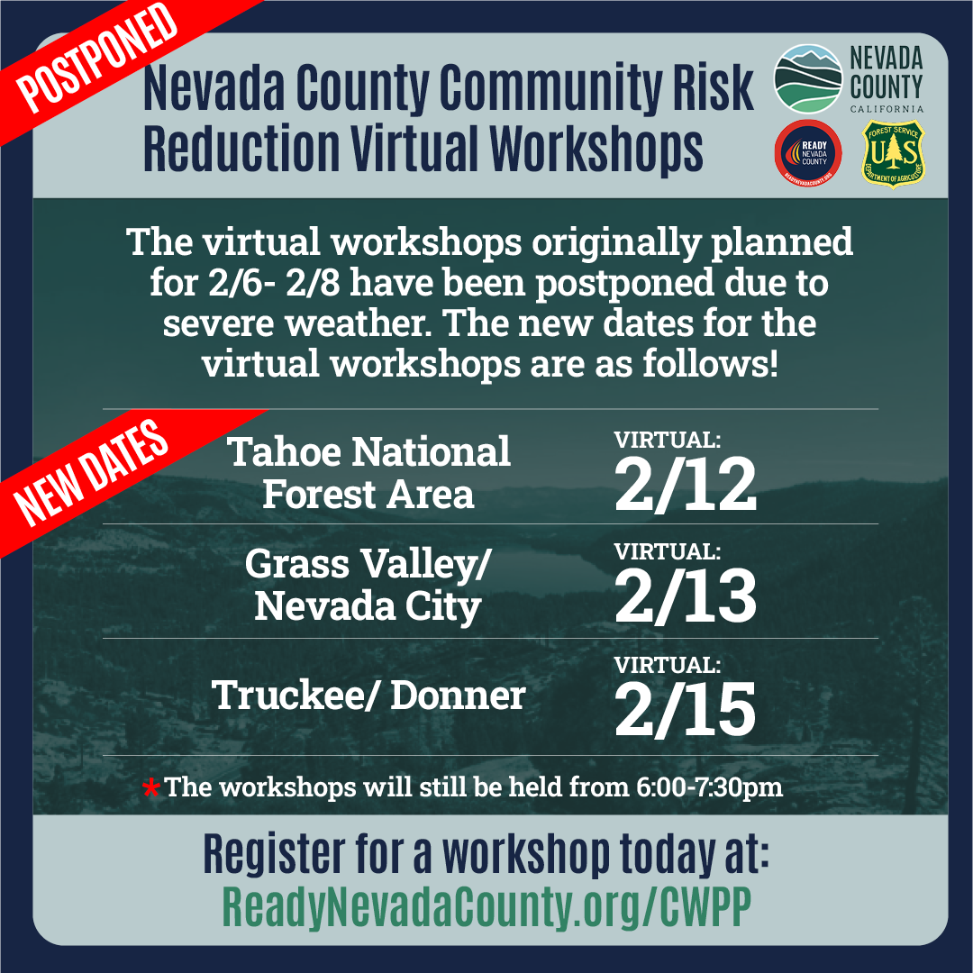 Graphic for Nevada County Community Risk Reduction Workshops
