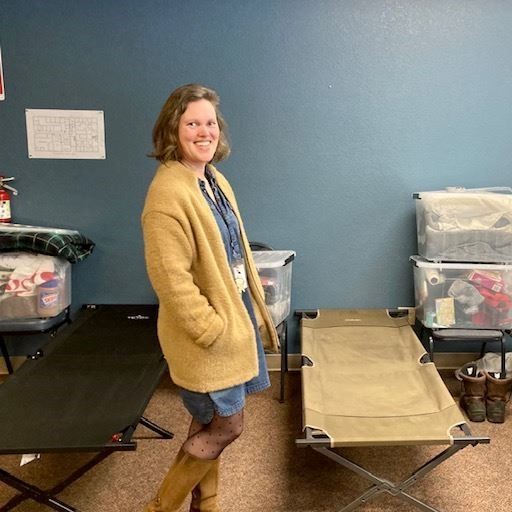 Jazmin Breaux at Truckee emergency warming shelter