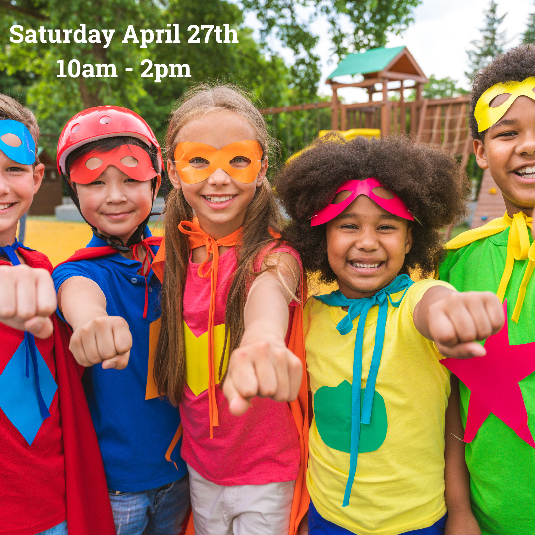 Kids in super hero costumes