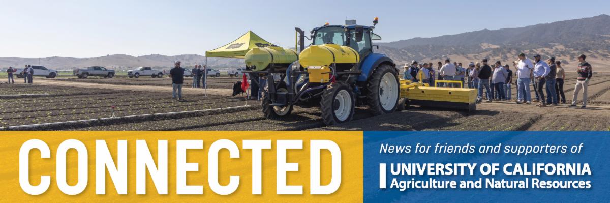 Ag tech field day attendees watch a demonstration of an automated thinning machine on a Salinas Valley field
