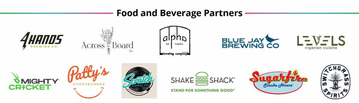 Food and Beverage Partners 4 Hands Brewing Co Across the Board Alpha Brewing Blue Jay Brewing Co Levels Nigerian Cusine Mighty Cricket Pattys Cheesecakes Swatch Coffee Shake Shack and Sugarfire Smoke House Switchgrass