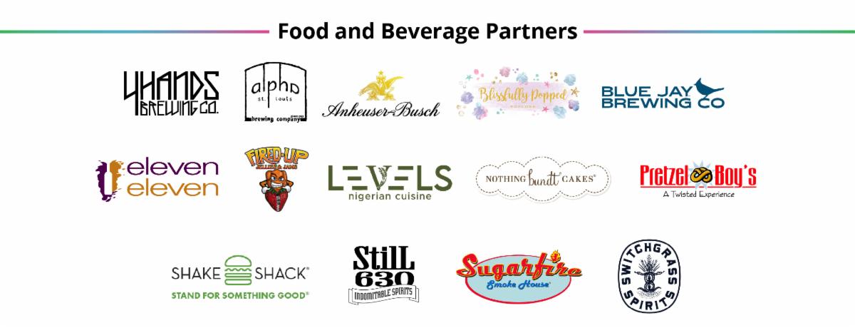 Food and Beverage Partner logos 4 Hands Alpha Brewing Anheuser Busch Blissfully Popped Cake Snob Eleven Eleven Mississippi Levels Nigerian Cuisine Nothing Bundt Cakes Pretzel Boys Shake Shack Still 630 Sugarfire Switchgrass Spirits