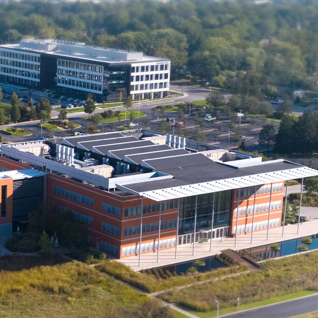 Aerial view of the Danforth Center campus.