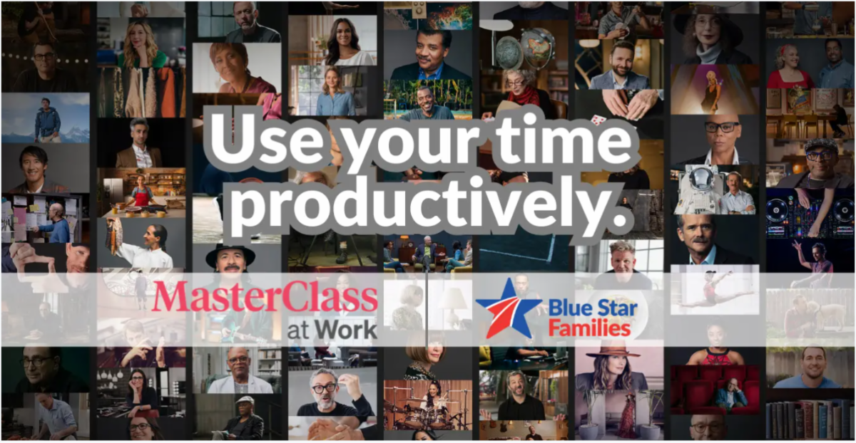 Bluestar Masterclass Advertisement featuring a collage of pictures of past instructors.