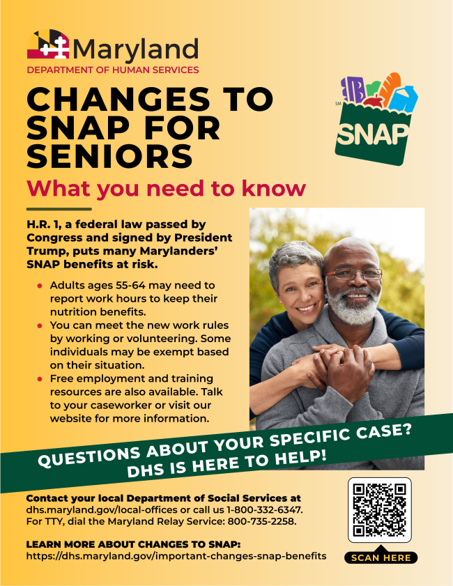 Announcement of changes to the SNAP Program. call 1 800- 3 3 2 6 3 4 7 for more information or assistace