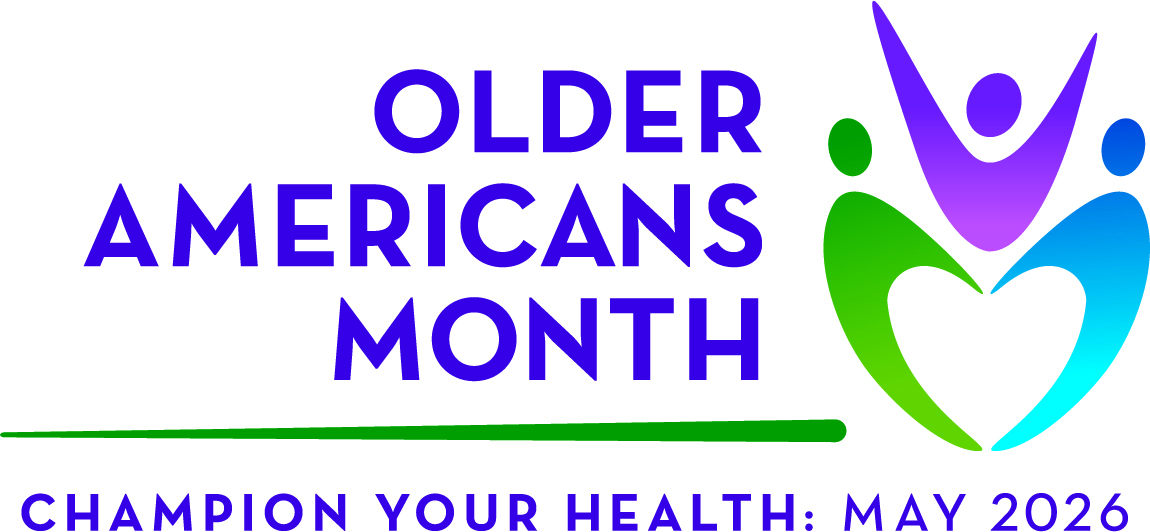 2026 Older Americans Month logo with the theme Champion Your Health.