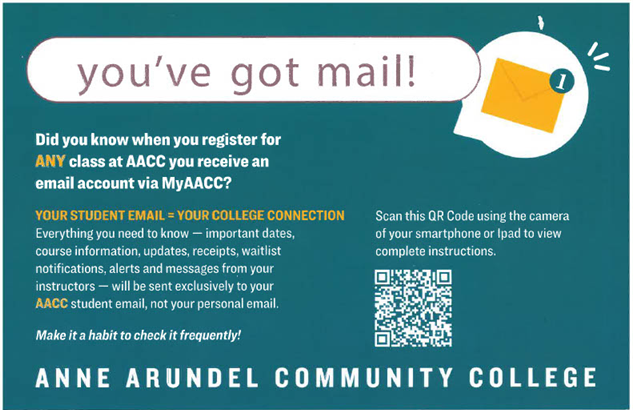 Information on how to set-up and check emails from Anne Arundel Community College.