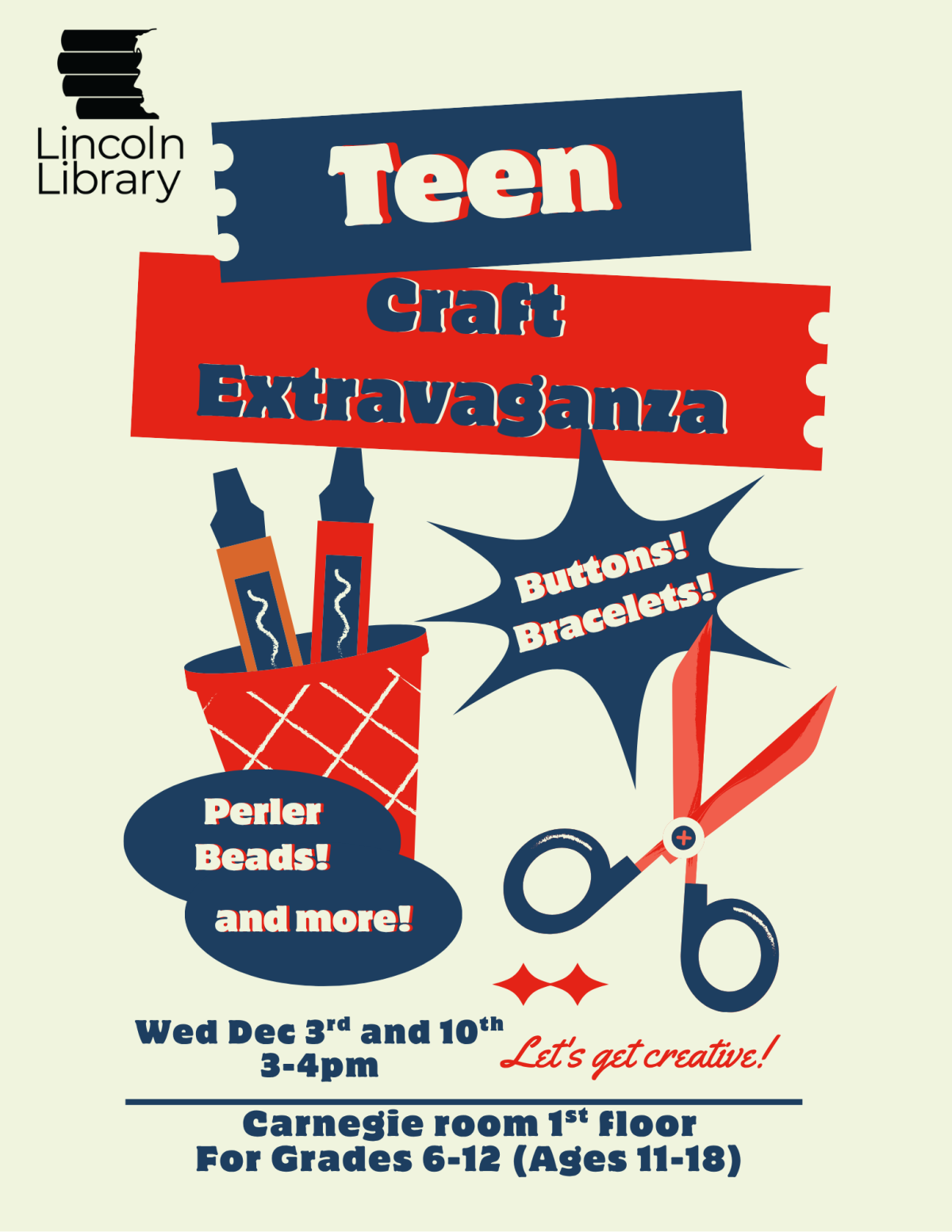 Teen Craft Extravaganza Flier