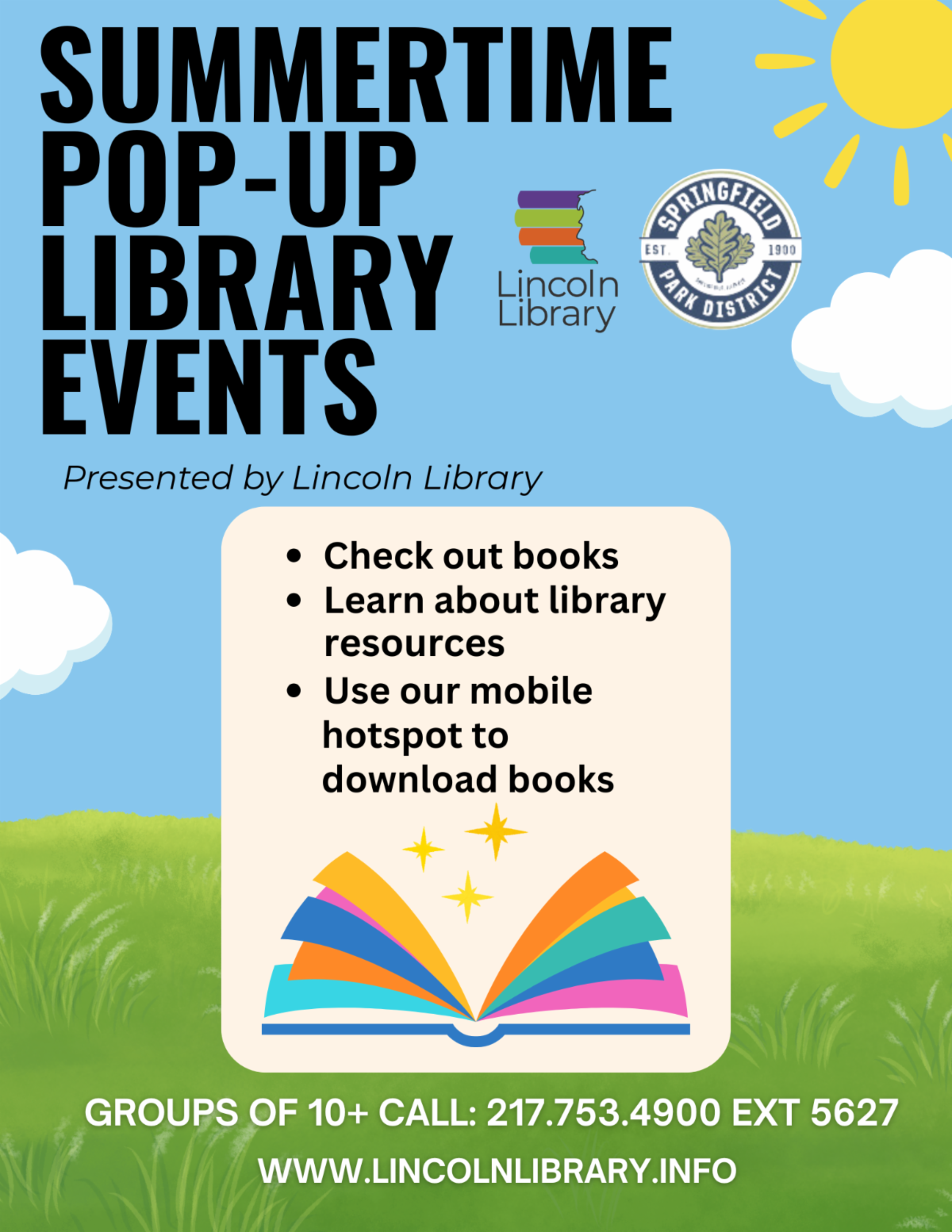 Summertime Pop-Up Library Flier