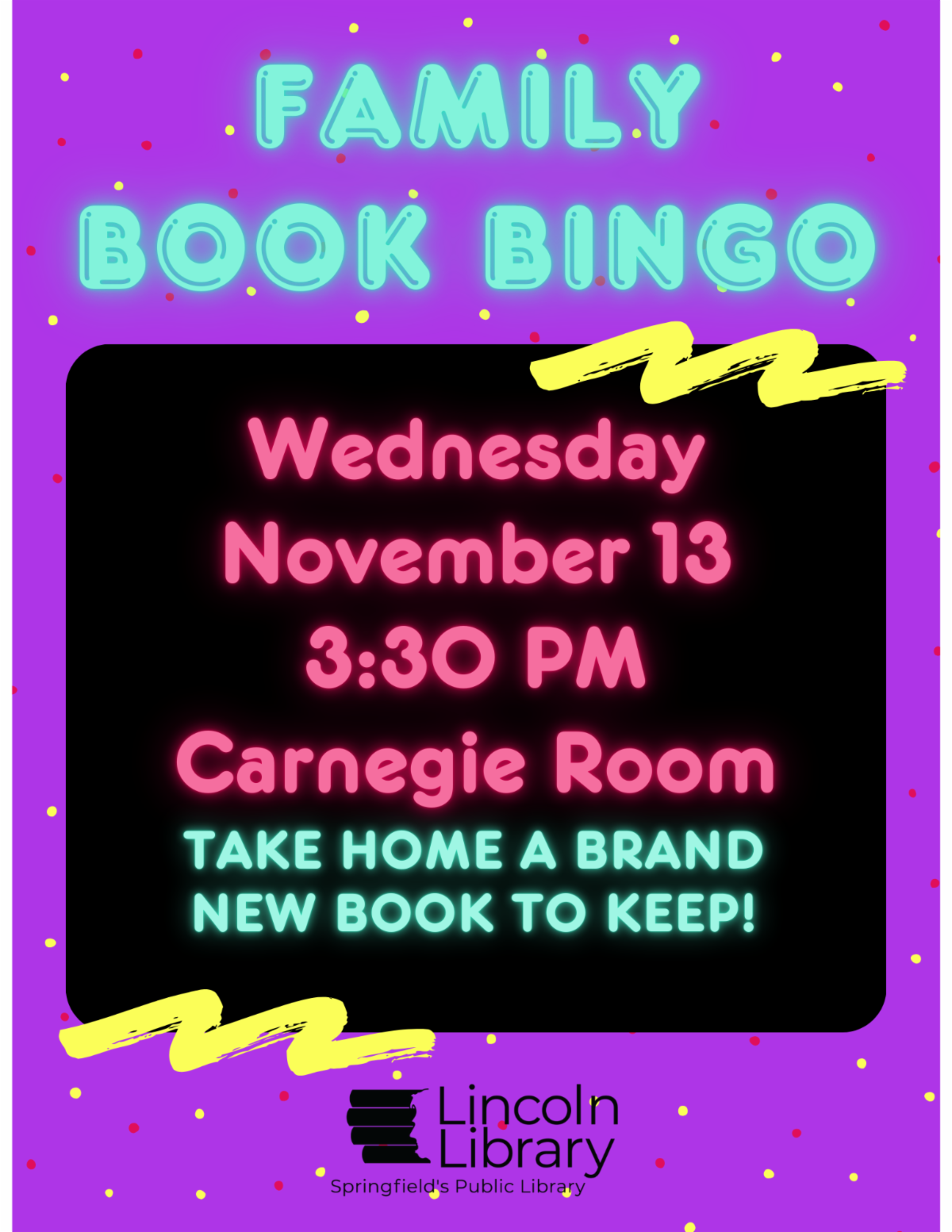 Family Book Bingo Wednesday Nov 13 