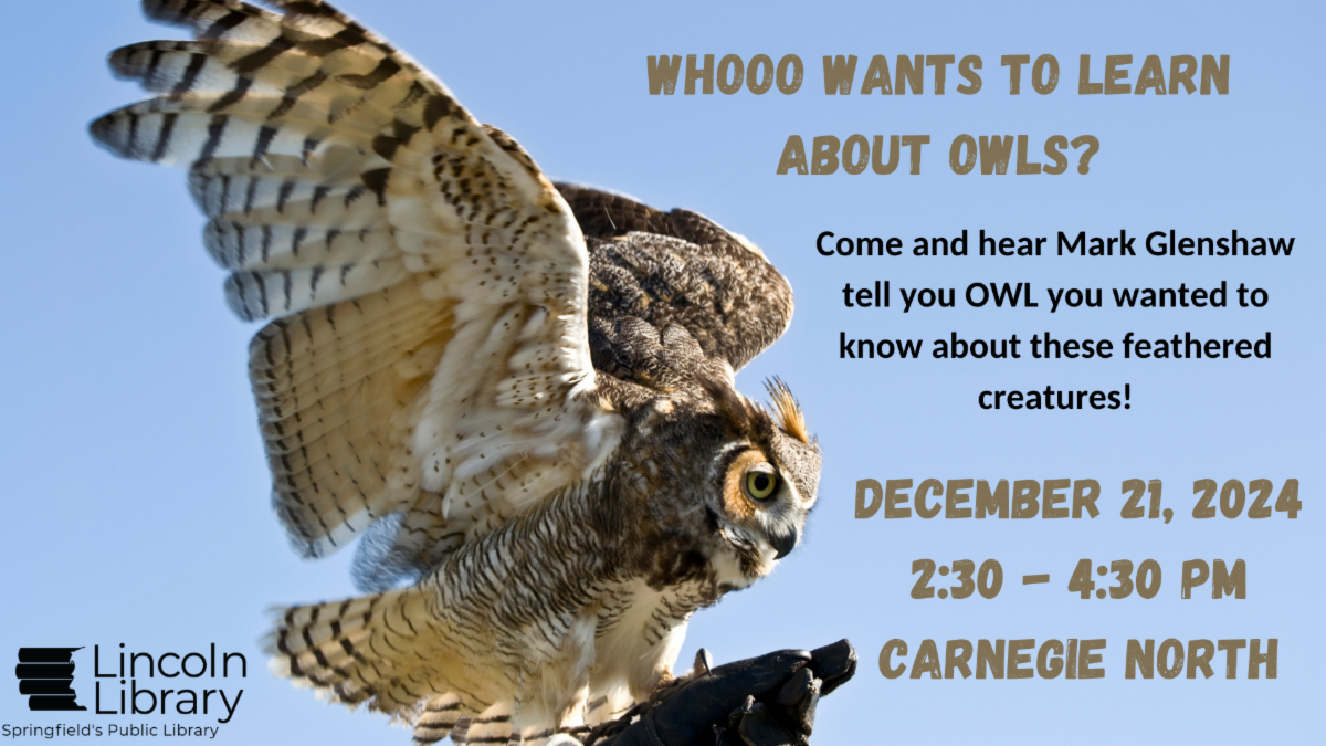 Whoo wants to learn about owls with image of an owl