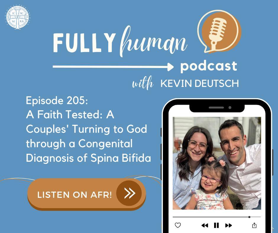 A medium blue background hosts a photo of a happy couple and their smiling young daughter