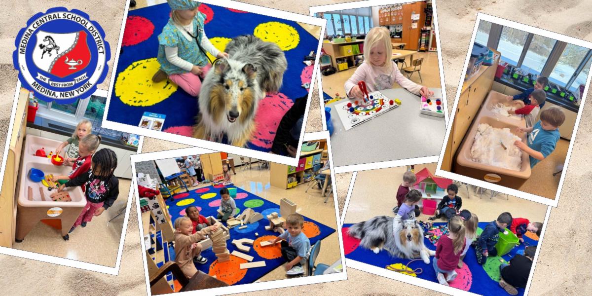 photo collage of prek students from medina csd