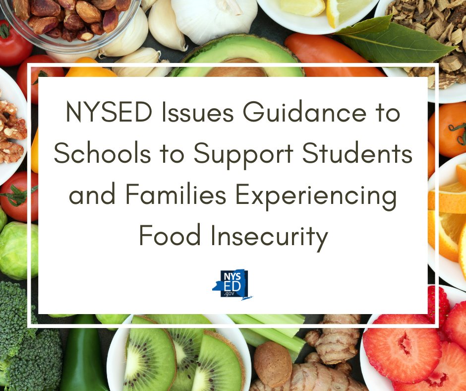 NYSED Issues Guidance to Schools to Support Students and Families Experiencing Food Insecurity