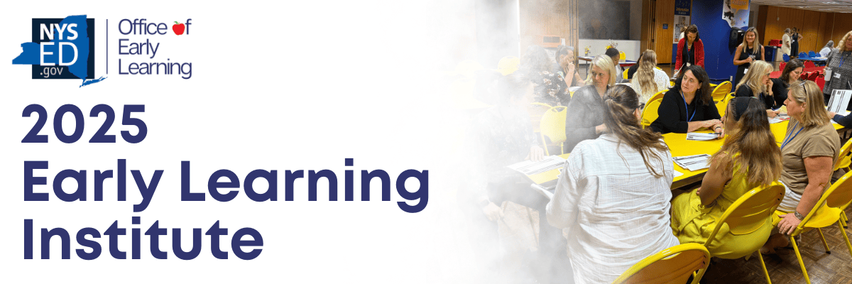 2025 early learning institute banner with photo of attendees at a table