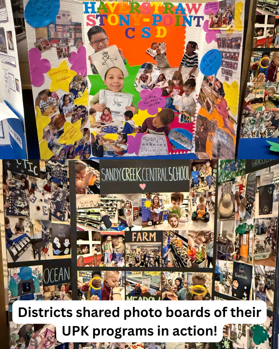 collage of prekindergarten students displayed at UPK day