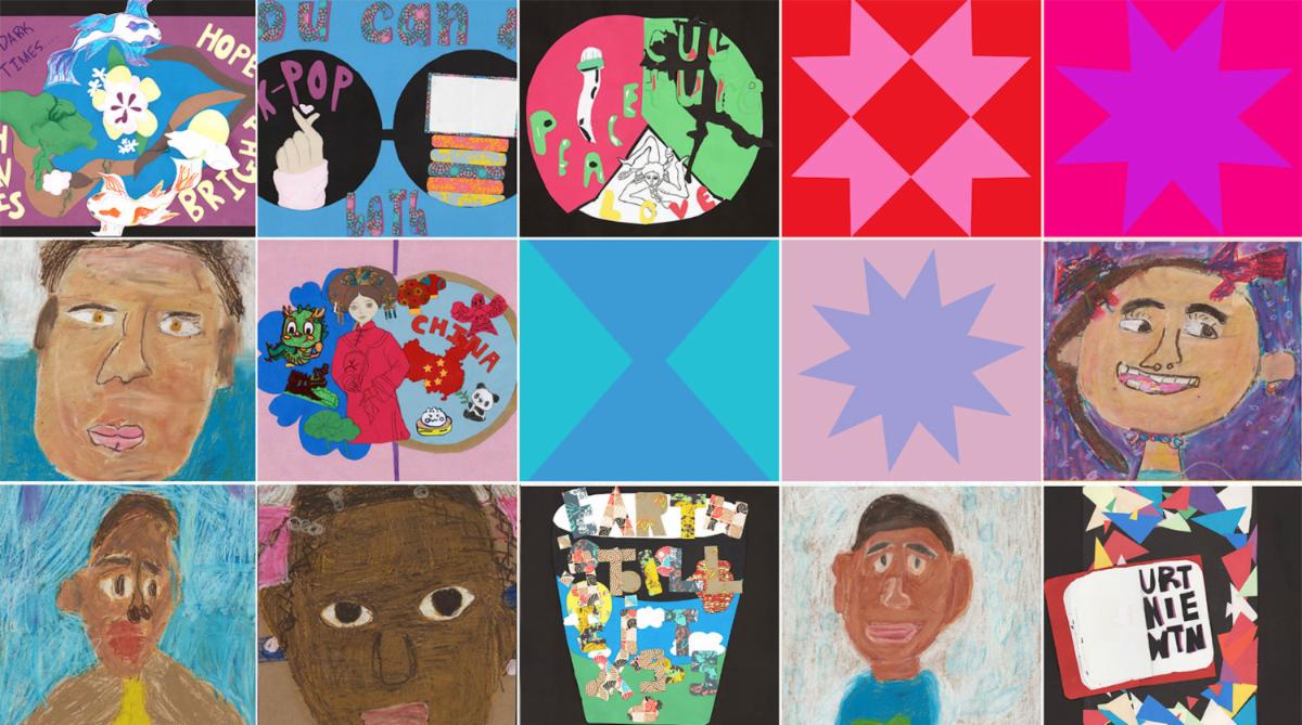 Collage of student artwork
