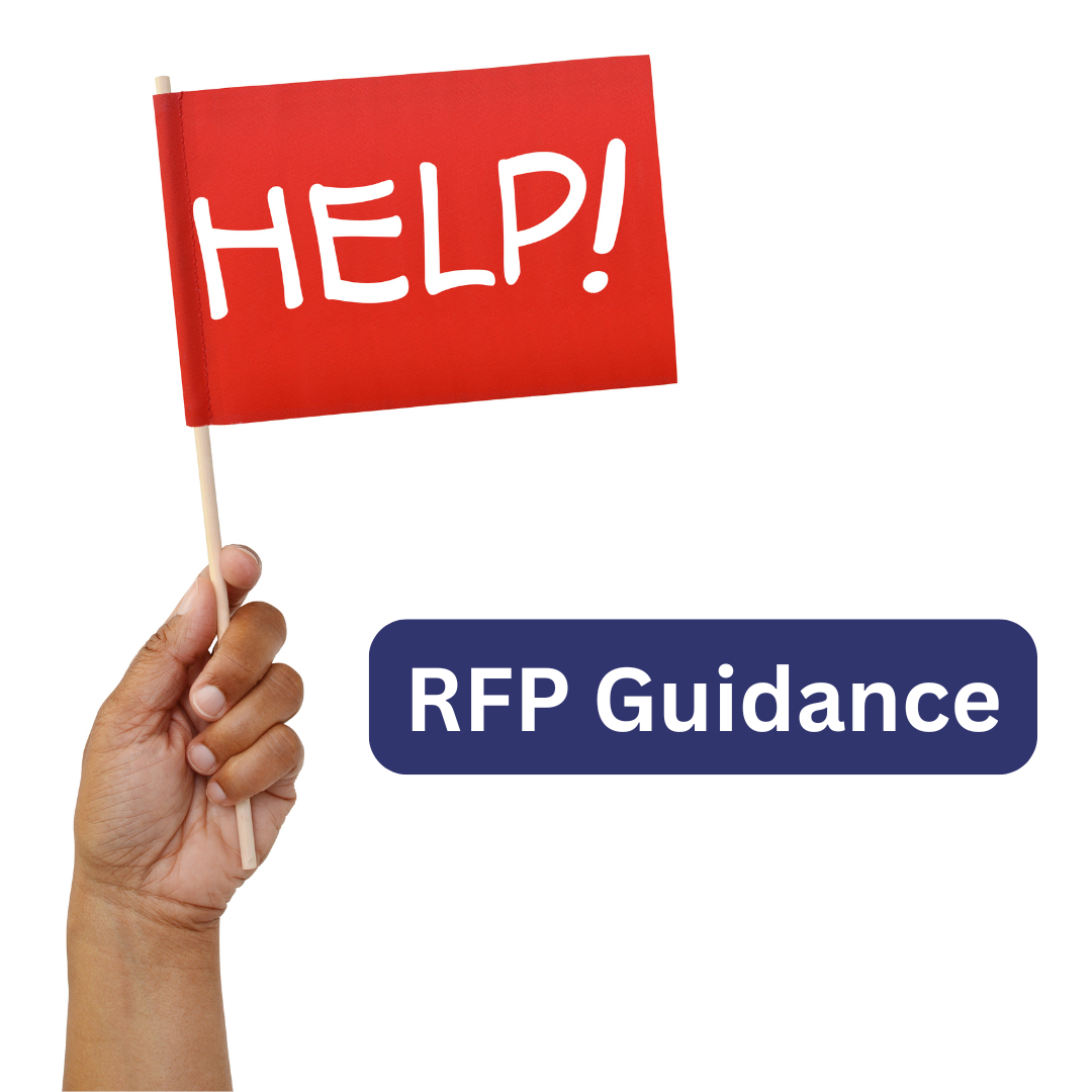 Red flag that says Help and the text RFP Guidance
