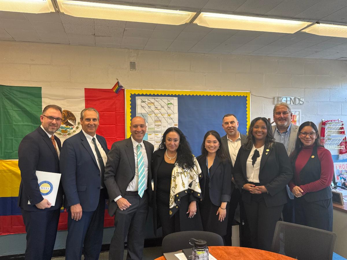 Commissioner Rosa and BOCES District Superintendents, and SED leaders visited the Alumni Lab at MESA Charter High School
