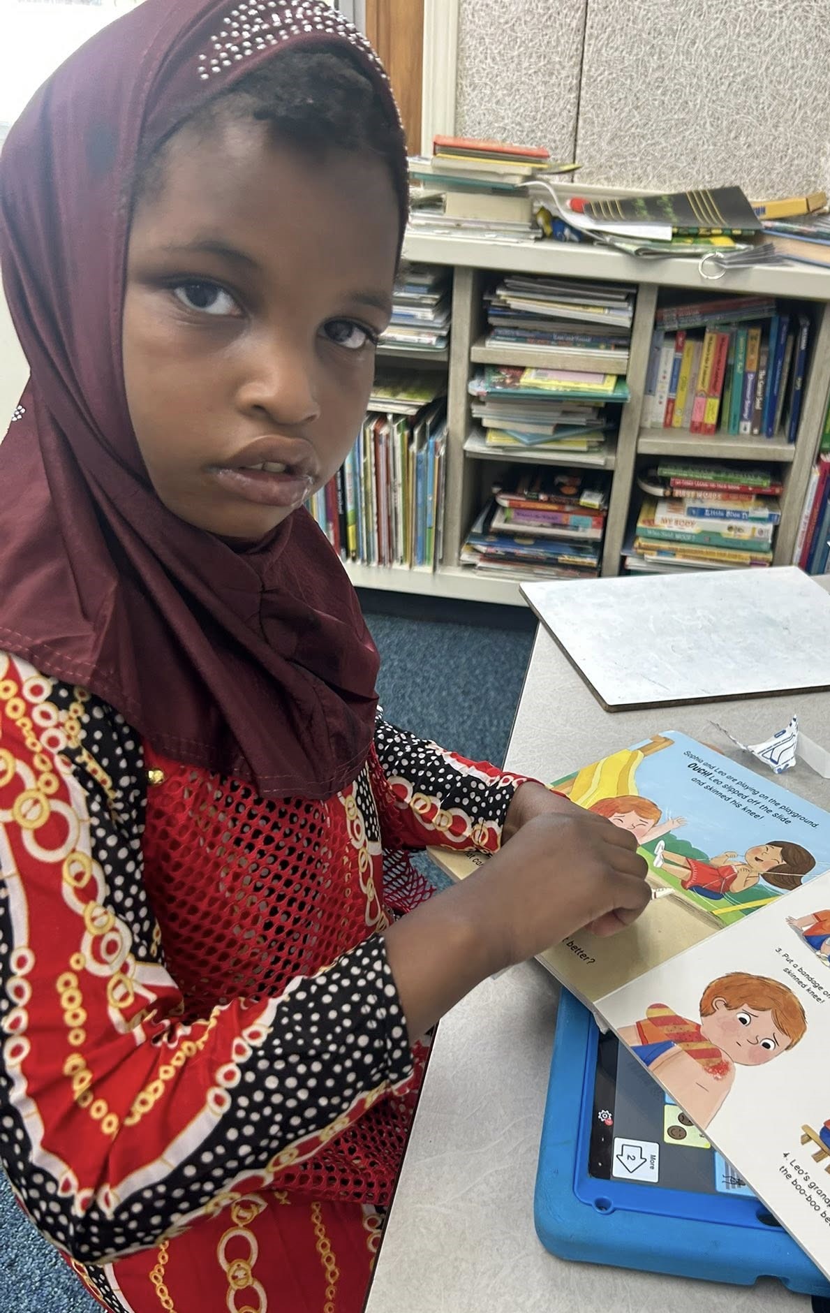 Student reading a book