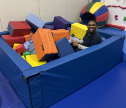 Students playing in sensory gym