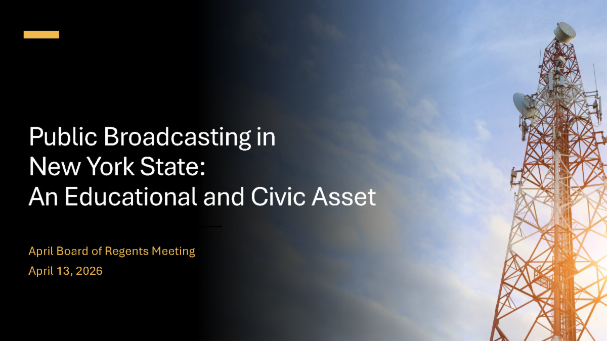 Public Broadcasting in New York State: An Educational and Civic Asset