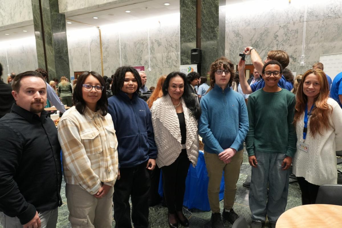 Commissioner Rosa with students and educators at the BOCES Expo